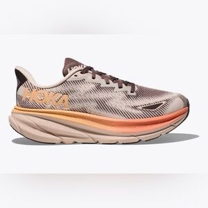 Hoka Women's Athletic Running Shoes in Brown and Peach